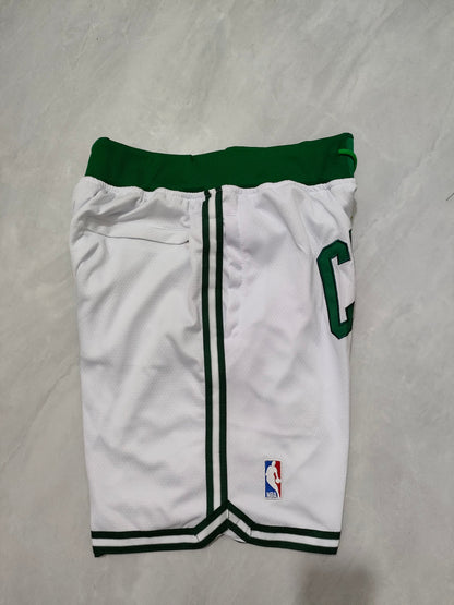 Boston Celtics White Regular Pocket Shorts