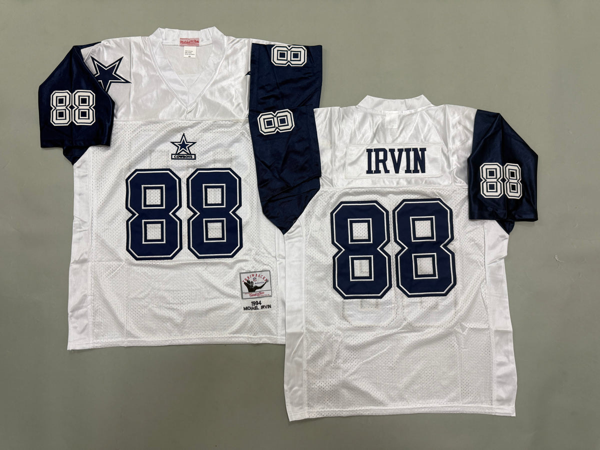 Mens Michael Irvin#88 white Dallas Cowboys Vintage Throwback Jersey