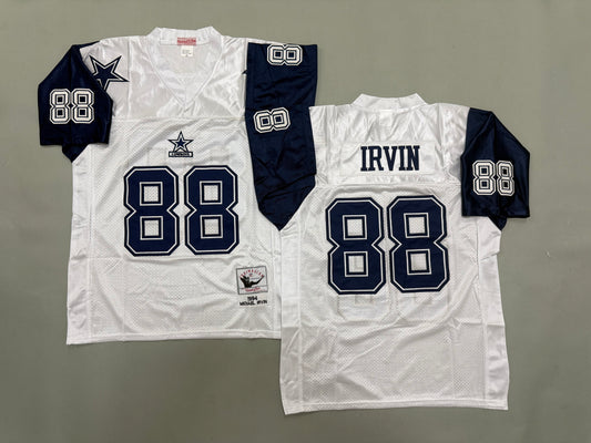 Mens Michael Irvin#88 white Dallas Cowboys Vintage Throwback Jersey