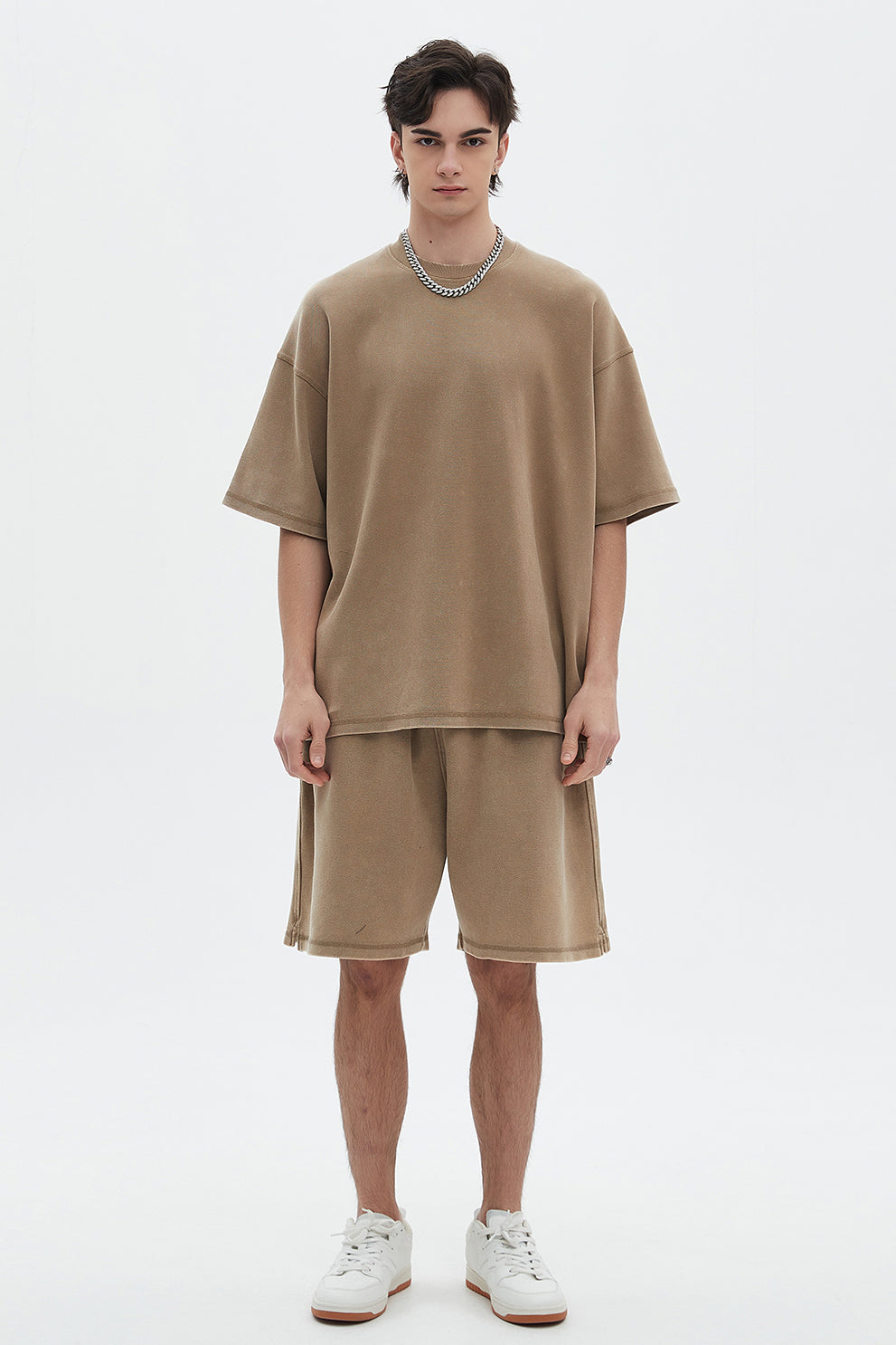 400GSM Double Stitch Washed Tee