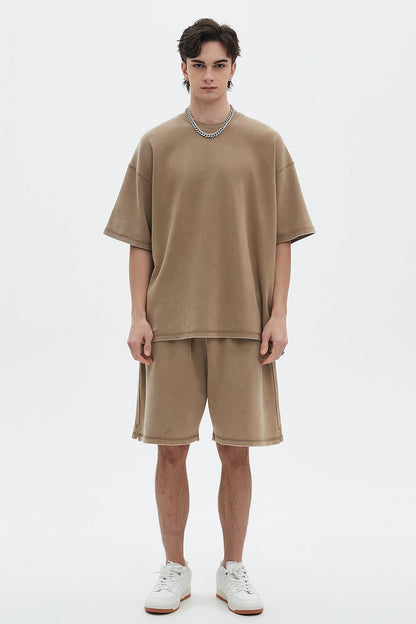 400GSM Double Stitch Washed Tee