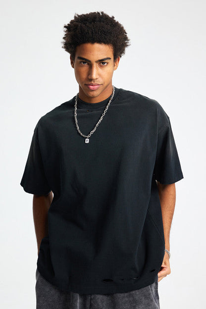 250GSM Gradient Sprayed Distressed Tee