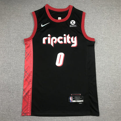 Damian Lillard #0 Portland Trail Blazers Black City Edition Swingman Embroidered Jersey