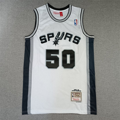 David Robinson #50 San Antonio Spurs 1998-99 white Throwback Embroidered Jersey