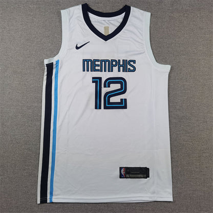 Ja Morant# 12 Memphis Grizzlies  2023 White City Edition Swingman Embroidered Jersey