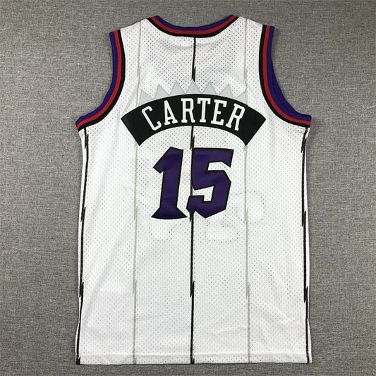 Youth Vince Carter Toronto Raptors #15 White 1998-99 Throwback Embroidered Jersey