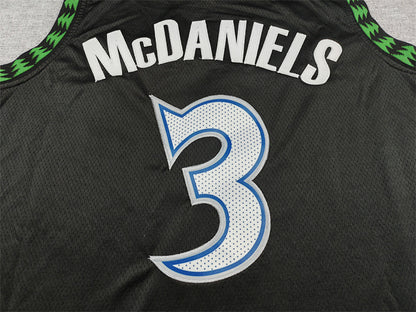 Jaden McDaniels #3 Minnesota Timberwolves 2026 Black City Edition Swingman Embroidered Jersey