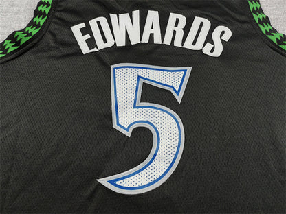 Anthony Edwards #5 Minnesota Timberwolves 2026 Black City Edition Swingman Embroidered Jersey