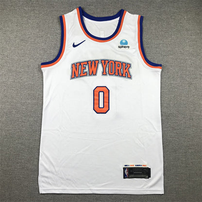 Donte DiVincenzo#0 New York Knicks White City Edition Swingman Embroidered Jersey