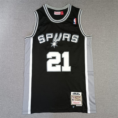 Tim Duncan #21 San Antonio Spurs Black 1998-99 Throwback Embroidered Jersey