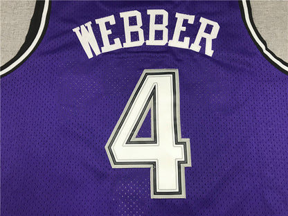 Chris Webber #4 Sacramento Kings 1998-99 Throwback Embroidered Jersey
