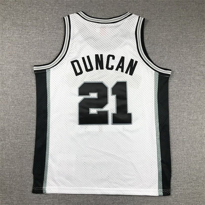 Youth Tim Duncan San Antonio Spurs #21 1998-99 Throwback Embroidered Jersey