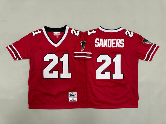 Youth Deion Sanders Atlanta Falcons #21 Retro Embroidered Jersey