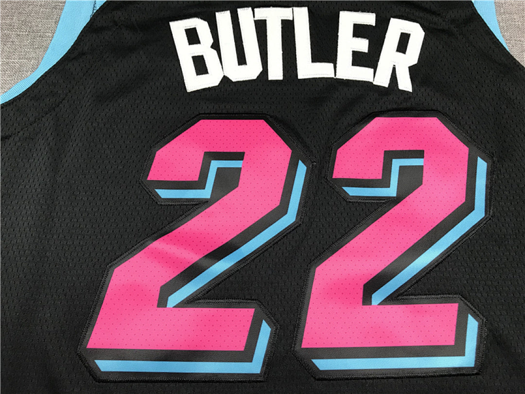 Jimmy Butler# 22 Miami Heat Black City Edition Swingman Embroidered Jersey