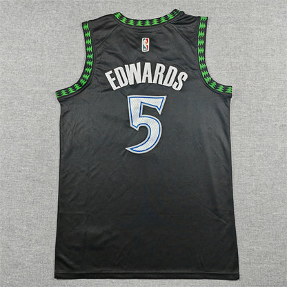 Anthony Edwards #5 Minnesota Timberwolves 2026 Black City Edition Swingman Embroidered Jersey