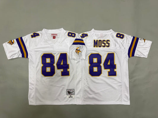 Youth Randy Moss #84 Minnesota Vikings White Vintage Throwback Jersey