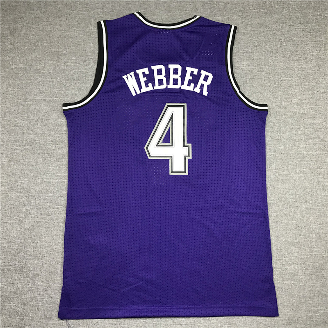 Chris Webber #4 Sacramento Kings 1998-99 Throwback Embroidered Jersey