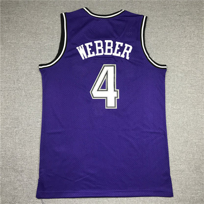 Chris Webber #4 Sacramento Kings 1998-99 Throwback Embroidered Jersey