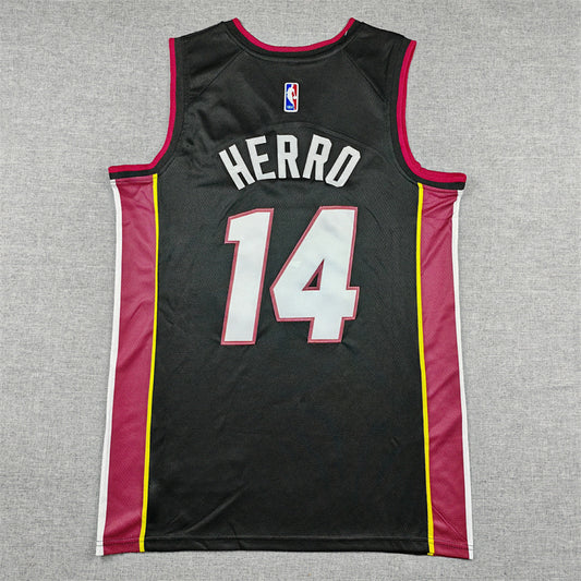 Tyler Herro# 14 Miami Heat White Black City Edition Swingman Embroidered Jersey
