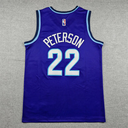 Utah Jazz Darryn Peterson #22 Purple Jersey – Embroidered