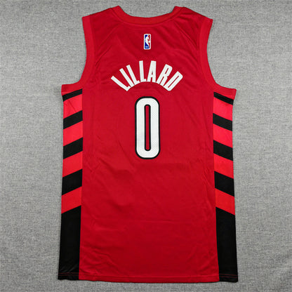 Damian  Lillard #0 Portland Trail Blazers Red  City Edition Swingman Embroidered Jersey