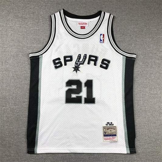 Youth Tim Duncan San Antonio Spurs #21 1998-99 Throwback Embroidered Jersey