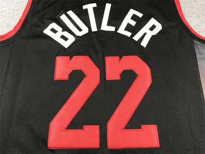 Jimmy Butler# 22 Miami Heat 2024 Black City Edition Swingman Embroidered Jersey