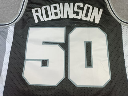 David Robinson #50 San Antonio Spurs 1998-99 Black Throwback Embroidered Jersey