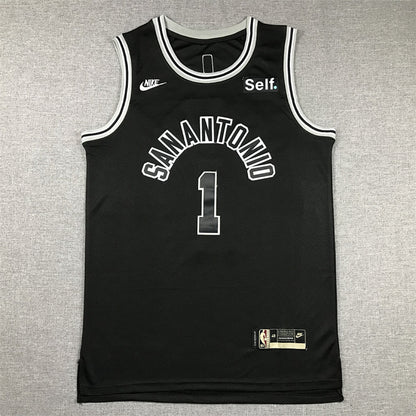 Victor Wembanyama #1 San Antonio Spurs Black City Edition Swingman Embroidered Jersey