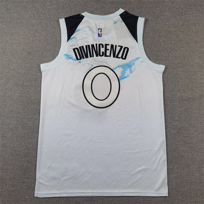 Donte DiVincenzo #0 Minnesota Timberwolves 2025 White City Edition Swingman Embroidered Jersey