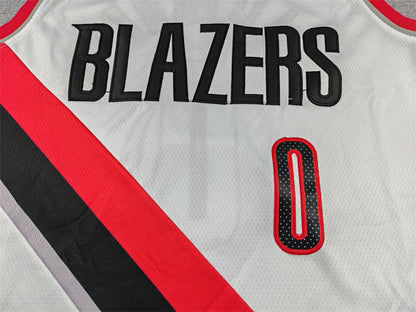 Damian Lillard #0 Portland Trail Blazers White City Edition Swingman Embroidered Jersey