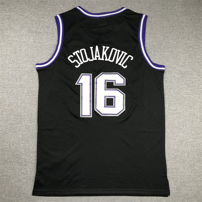 Predrag Stojakovi?'#16 Sacramento Kings 2001-02 Throwback Embroidered Jersey
