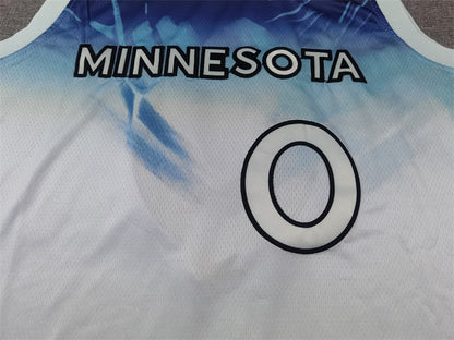 Donte DiVincenzo #0 Minnesota Timberwolves 2025 White City Edition Swingman Embroidered Jersey