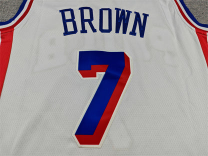 Philadelphia 76ers Jaylen Brown #7 White Jersey – Embroidered