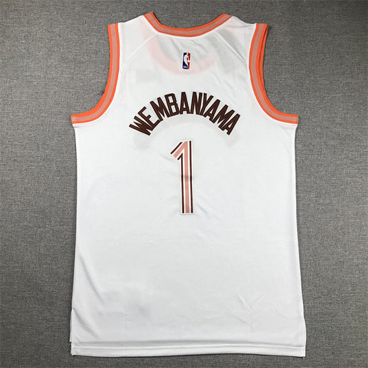 Victor Wembanyama #1 San Antonio Spurs White City Edition Swingman Embroidered Jersey