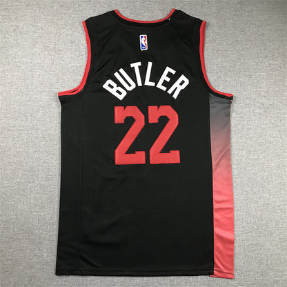 Jimmy Butler# 22 Miami Heat 2024 Black City Edition Swingman Embroidered Jersey