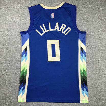 Damian Lillard# 0 Milwaukee Bucks City Edition Swingman Embroidered Jersey