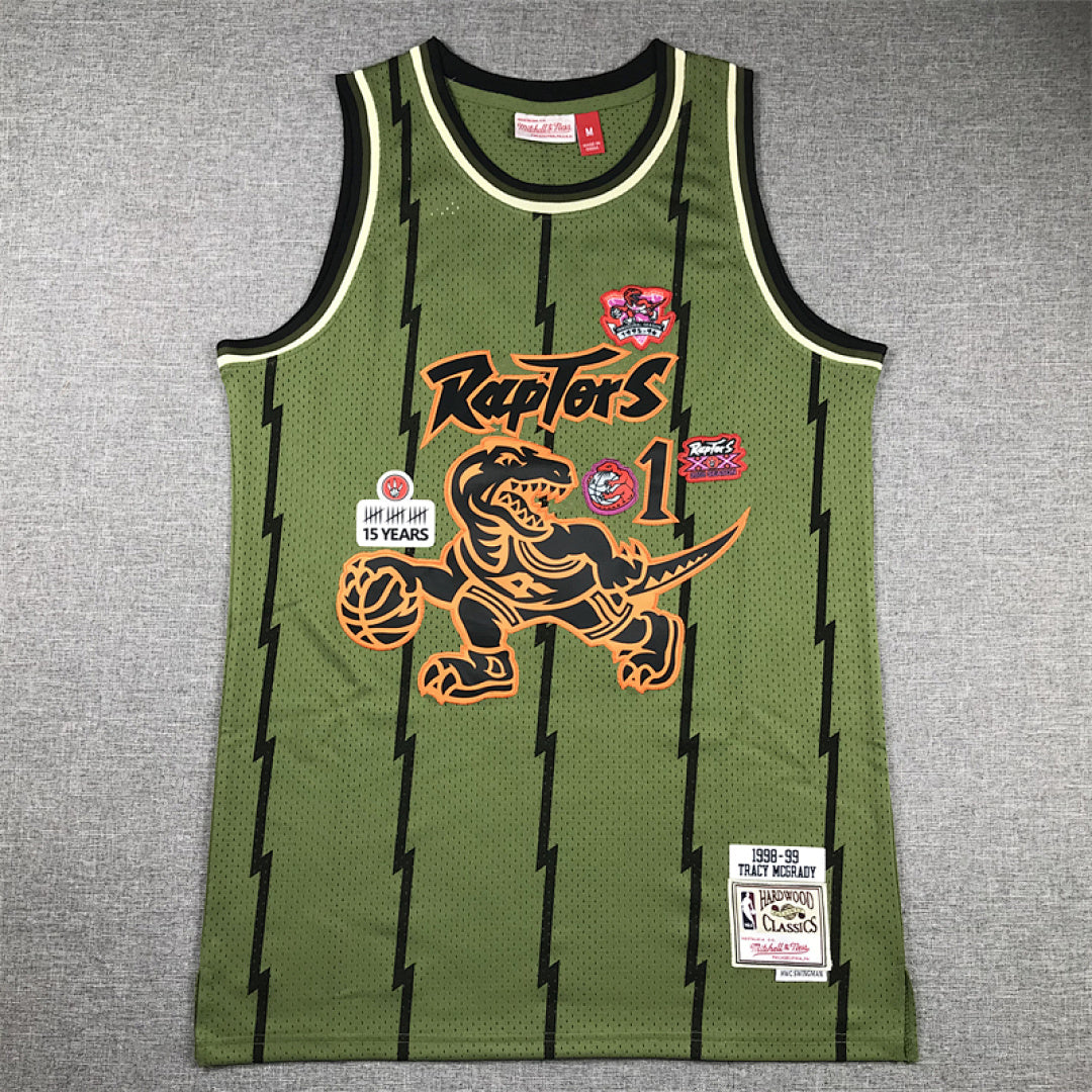 Tracy McGrady #1 Toronto Raptors 1998-99  Throwback Embroidered Jersey