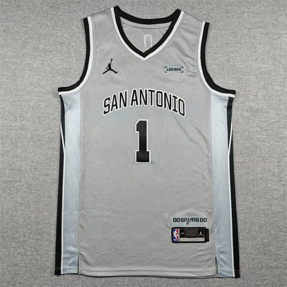 Victor Wembanyama #1 San Antonio Spurs Gray City Edition Swingman Embroidered Jersey  [Pre-Order]