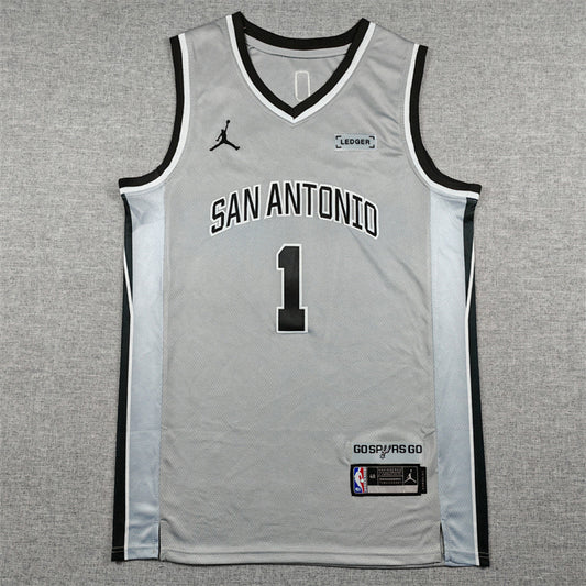 Victor Wembanyama #1 San Antonio Spurs Gray City Edition Swingman Embroidered Jersey  [Pre-Order]