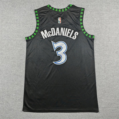 Jaden McDaniels #3 Minnesota Timberwolves 2026 Black City Edition Swingman Embroidered Jersey