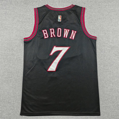 Philadelphia 76ers Jaylen Brown #7 Black Jersey – Embroidered