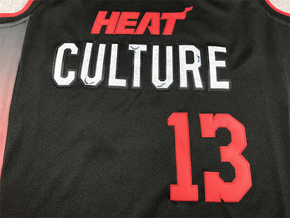 Bam Adebayo# 13 Miami Heat 2024 Black City Edition Swingman Embroidered Jersey