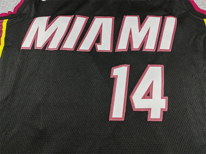 Tyler Herro# 14 Miami Heat White Black City Edition Swingman Embroidered Jersey