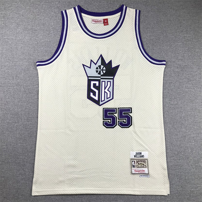 Jason Chandler Williams #55 Sacramento Kings Retro Throwback Embroidered Jersey（Pre-orders ship in 3 weeks）