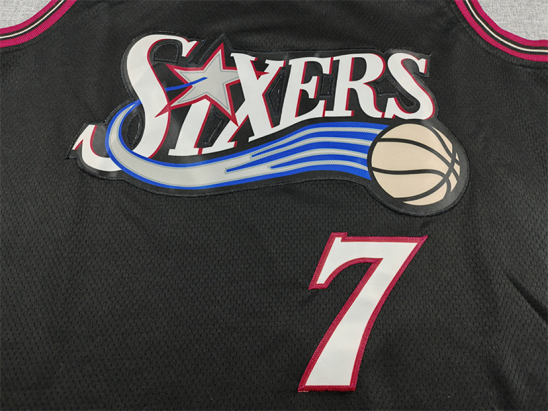 Philadelphia 76ers Jaylen Brown #7 Black Jersey – Embroidered