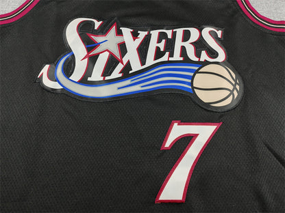 Philadelphia 76ers Jaylen Brown #7 Black Jersey – Embroidered