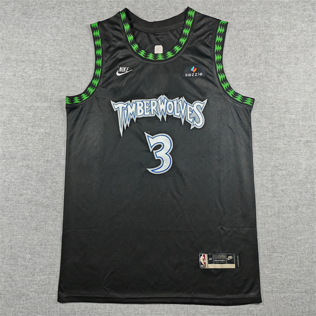 Jaden McDaniels #3 Minnesota Timberwolves 2026 Black City Edition Swingman Embroidered Jersey