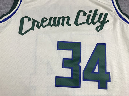 Giannis Antetokounmpo# 34 Milwaukee Bucks City Edition Swingman Embroidered Jersey