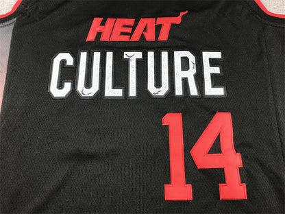 Tyler Herro# 14 Miami Heat 2024 Black City Edition Swingman Embroidered Jersey